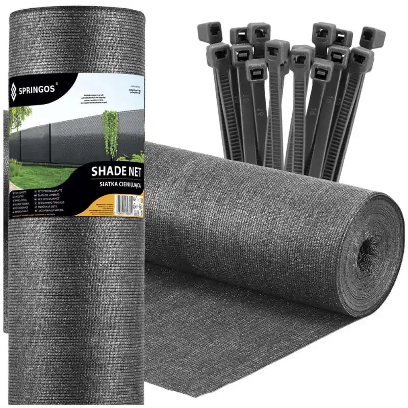 Aktuální Stínící tkanina na plot 150cm x 50m 95% zastínění SPRINGOS SN0062 světle grafitová
