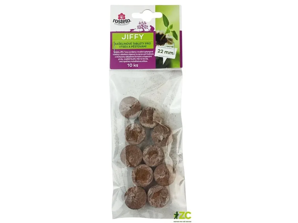 Časově Omezené Jiffy Rosteto 22 mm síťka (10 ks)
