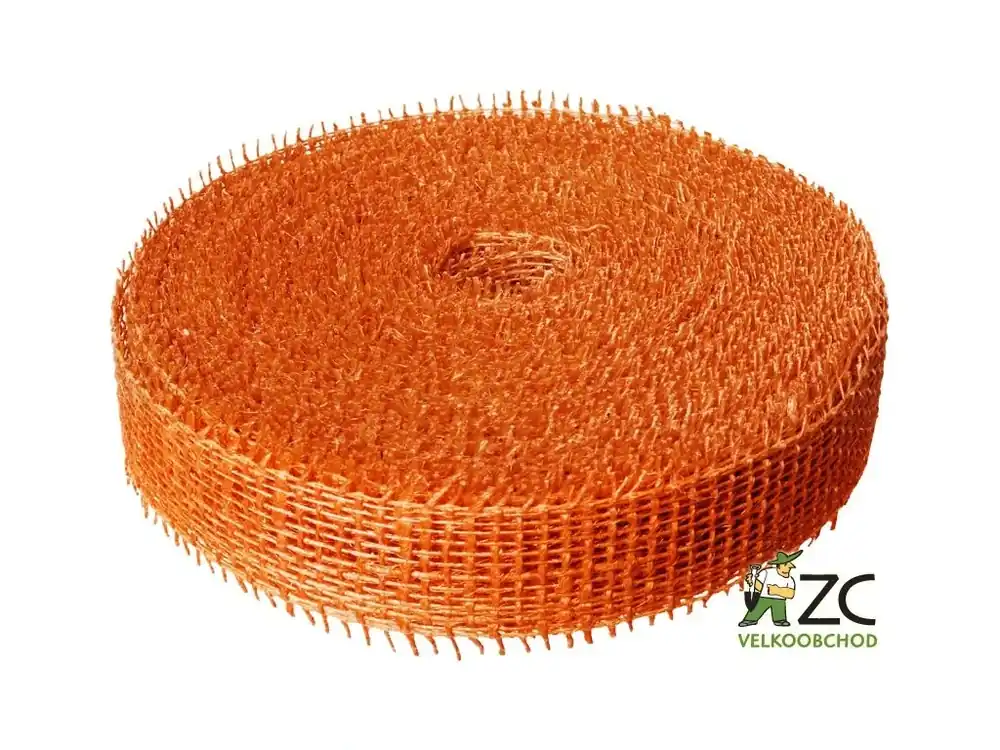 Jutová stuha 4cm x 25m - oranžová Pouze Dnes