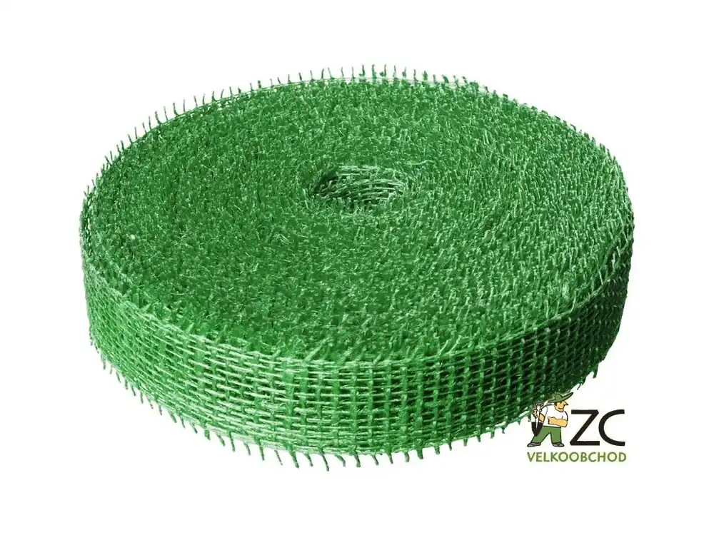 Finální Výprodej Jutová stuha 4cm x 25m - světle zelená