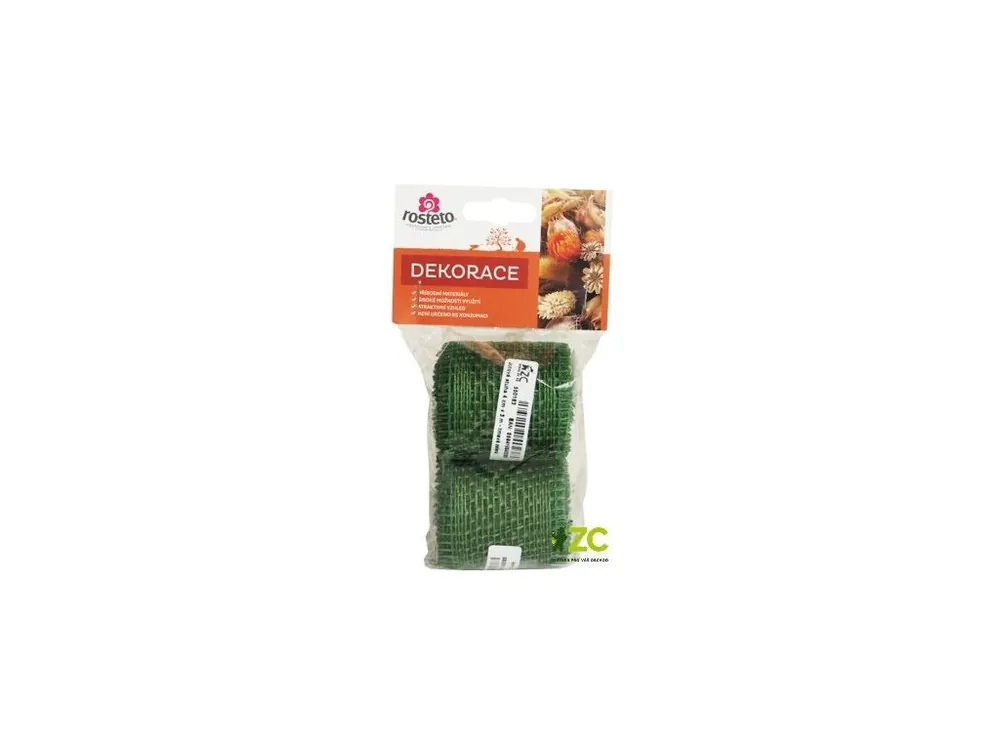 Cenově Výhodný Jutová stuha Rosteto 4 cm x 3 m - tmavě zelená (2 ks)
