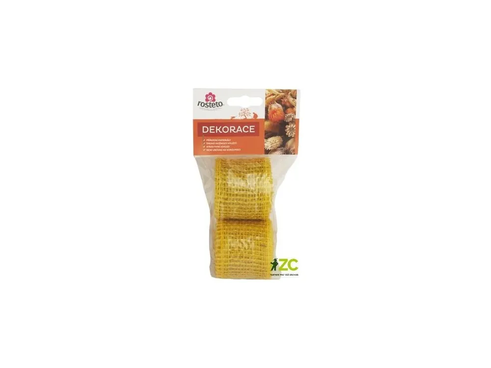 Aktuální Jutová stuha Rosteto 4 cm x 3 m - žlutá (2 ks)