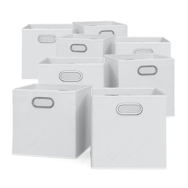 Skládací box Bílá 30 x 30 cm Sada 8 kusů Vicco Zlevněný