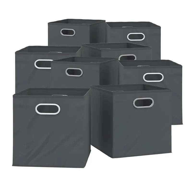 Nízká Cena Skládací box Antracit 30 x 30 cm Sada 8 kusů Vicco