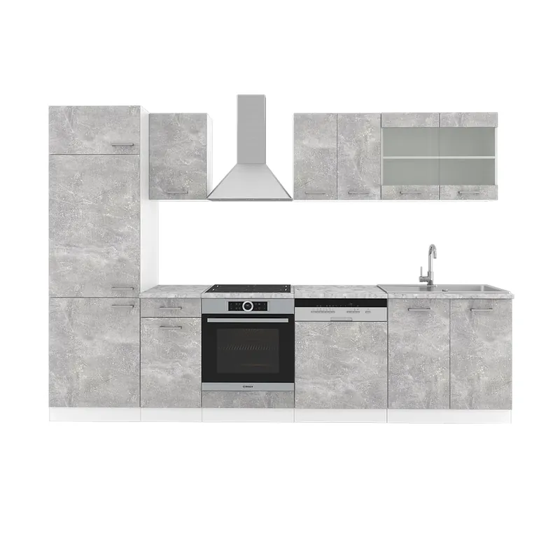 Kuchyňský kout R-Line Beton 300 cm bez pracovní desky Vicco Rychlé Dodání
