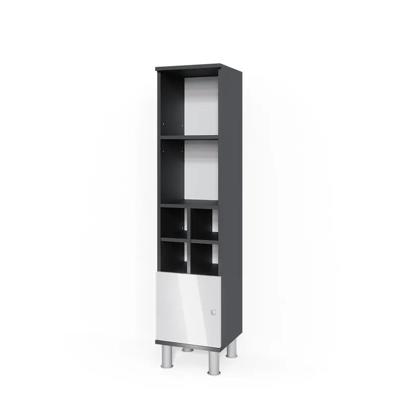 Akční Nabídka Střední skříňka Fynn Bílá vysoký lesk 30 x 130.6 cm malé dveře Vicco