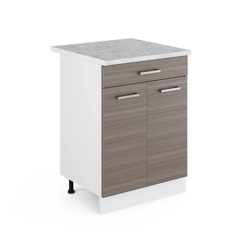 Spodní skříňka kuchyňské linky R-Line Ušlechtilá šedá 60 cm se zásuvkou a pracovní deskou Vicco Autentický