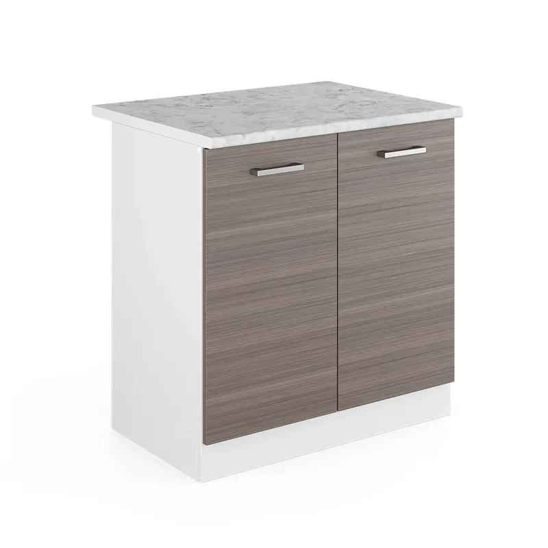 Sezónní Sleva Skříňka pod dřez R-Line Ušlechtilá šedá 80 cm s pracovní deskou Vicco