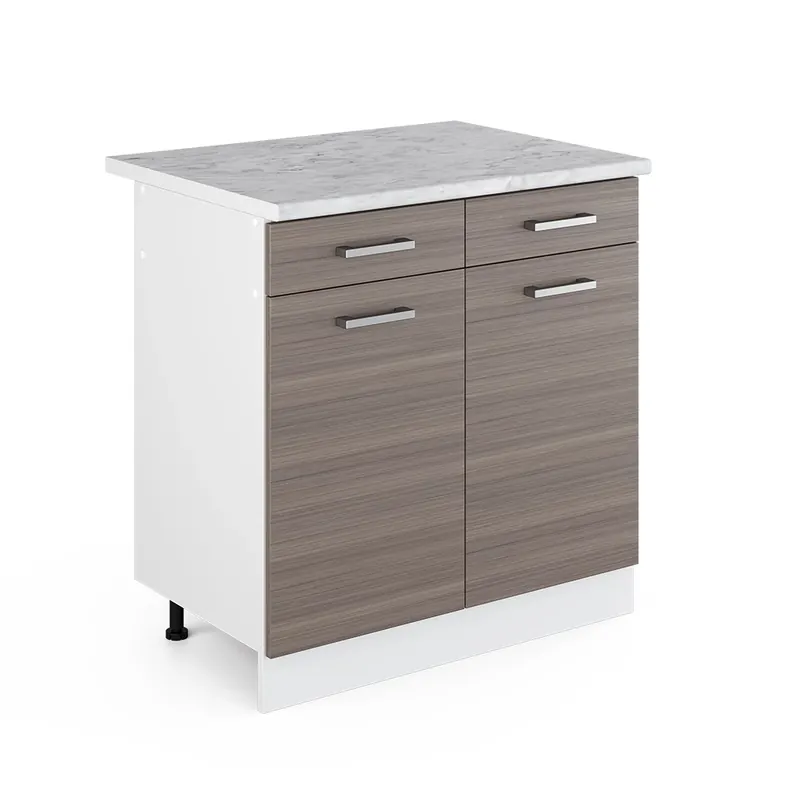 Značkový Spodní skříňka kuchyňské linky R-Line Ušlechtilá šedá 80 cm s pracovní deskou Vicco