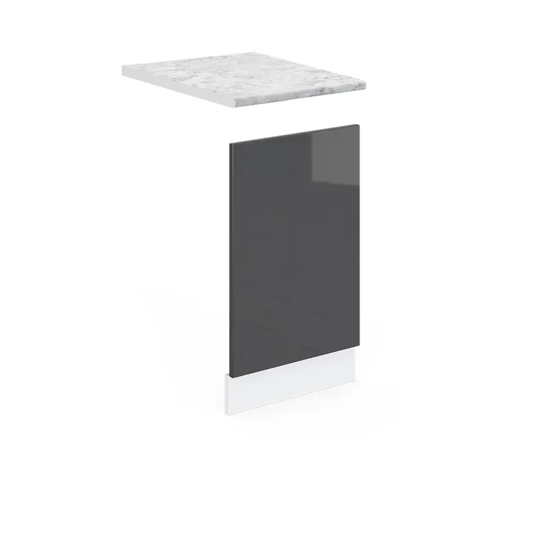 Akční Cena Přední panel R-Line Antracitový vysoký lesk 45 cm s pracovní deskou Vicco