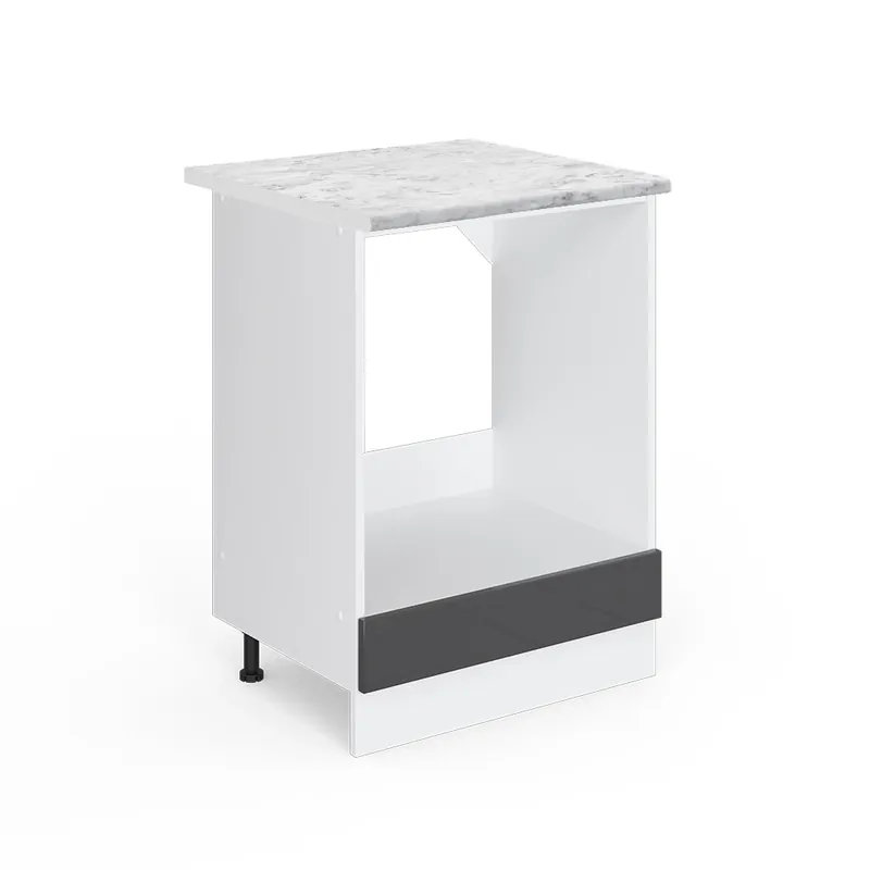 Ověřený Skříňka na vestavěnou troubu R-Line Antracitový vysoký lesk 60 cm s pracovní deskou Vicco