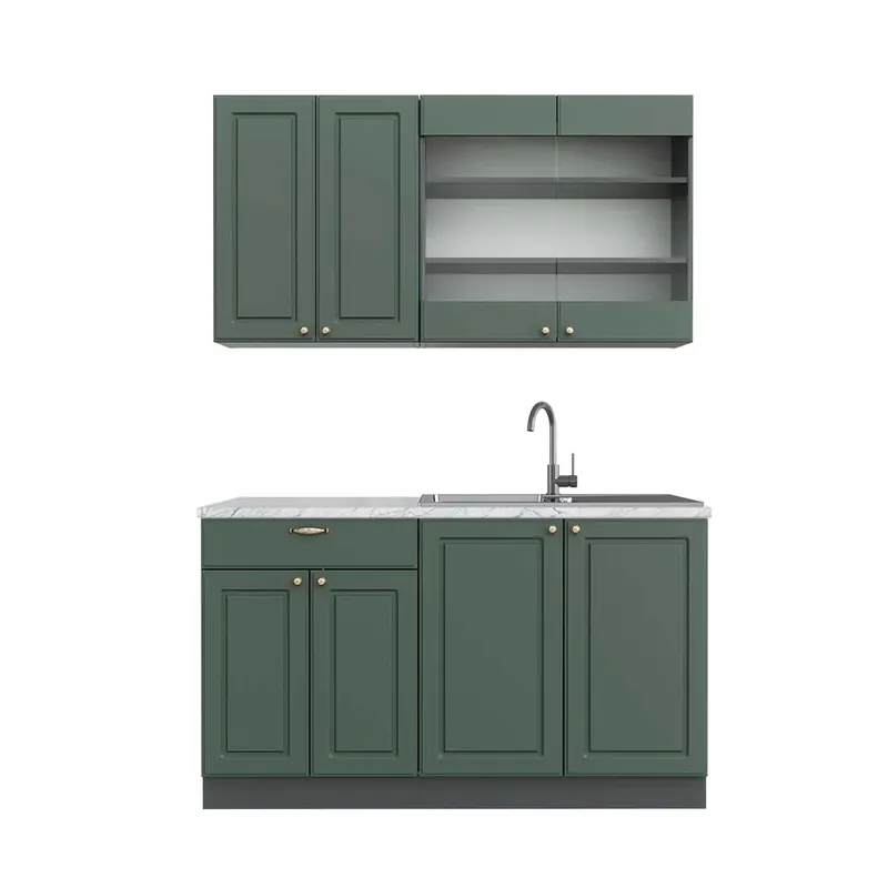 Jednotková kuchyně Fame-Line Zeleno-zlatá Country House/Anthracite 140 cm , PD Mramor Vicco Must-Have