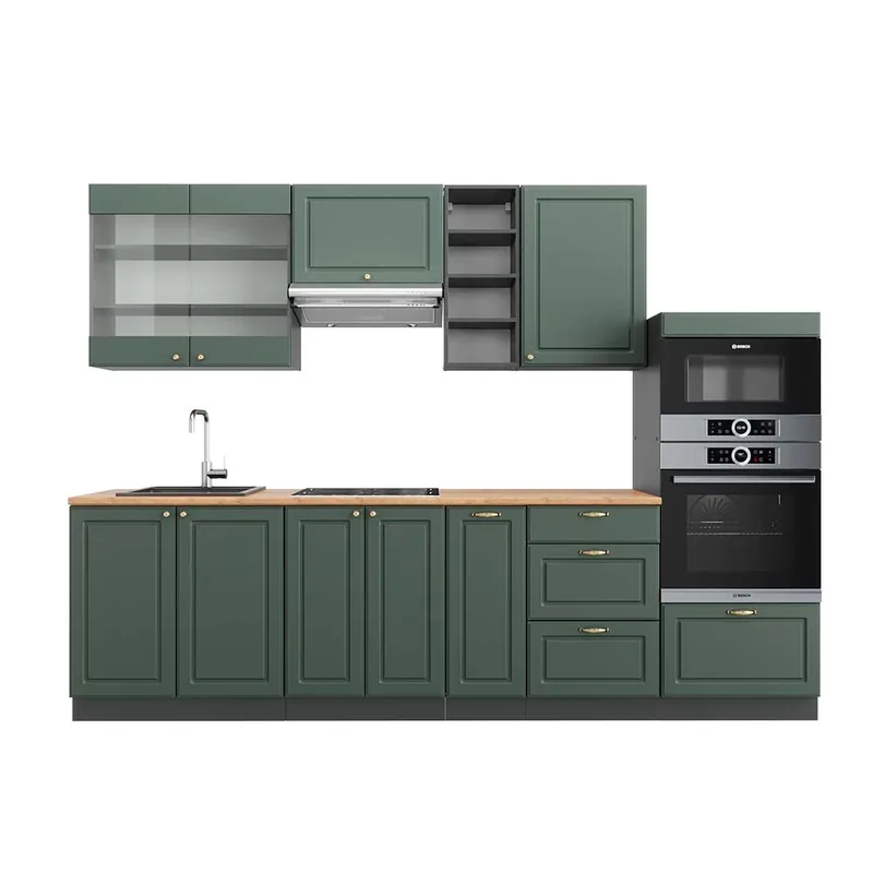 Tovární Cena Kuchyňský kout Fame-Line Zeleno-zlatá Country House/Anthracite 280 cm , PD Dub Vicco