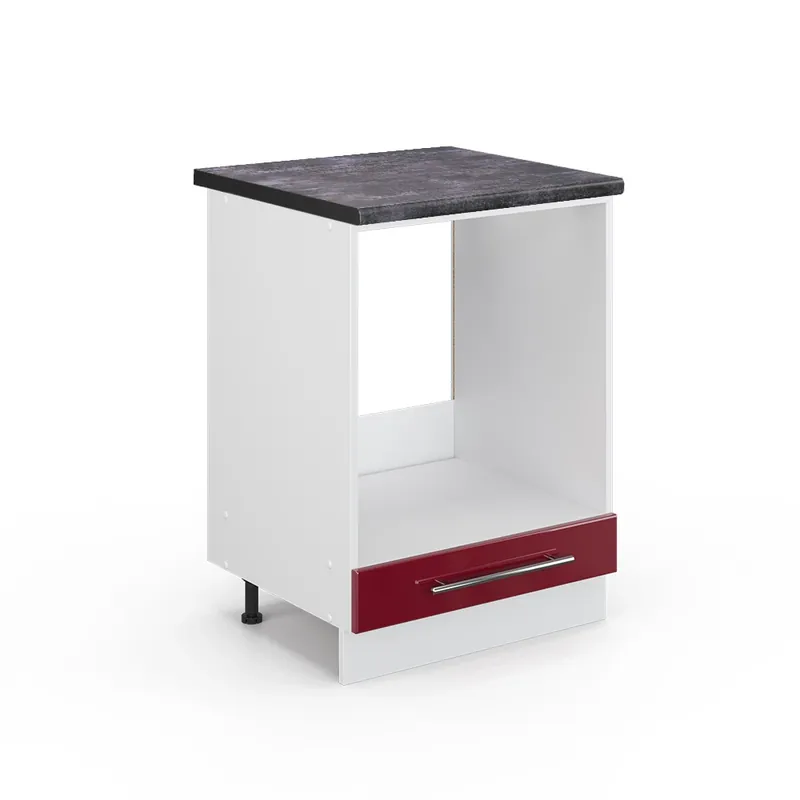 Must-Have Skříňka na vestavěnou troubu Fame-Line Bordó červená vysoký lesk 60 cm , PD Antracit Vicco