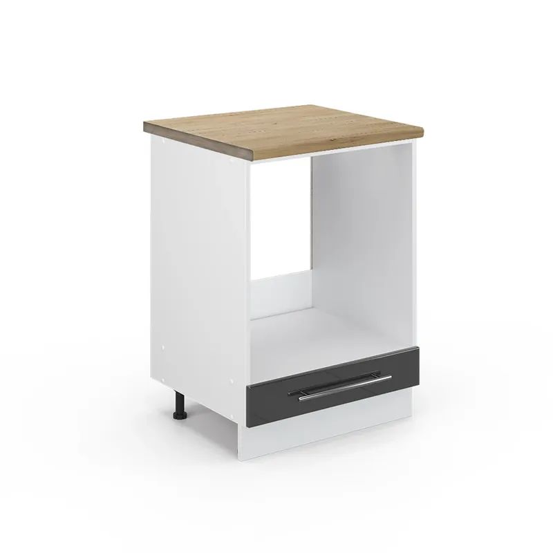 Omezená Nabídka Skříňka na vestavěnou troubu Fame-Line Antracitový vysoký lesk 60 cm , PD Dub Vicco