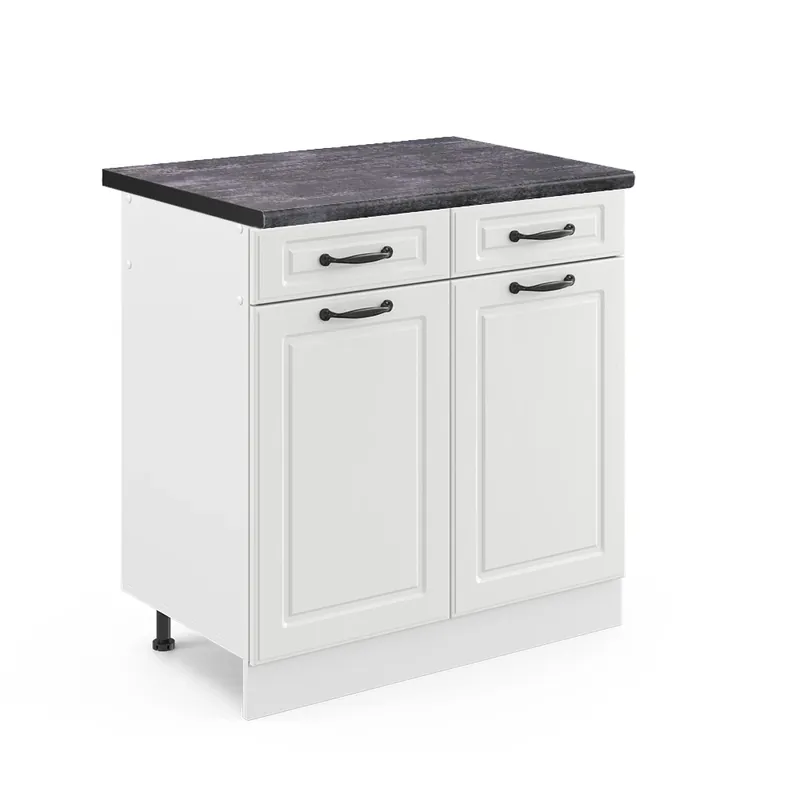 Finální Výprodej Spodní skříňka kuchyňské linky R-Line Bílý venkovský dům 80 cm , PD Antracit Vicco