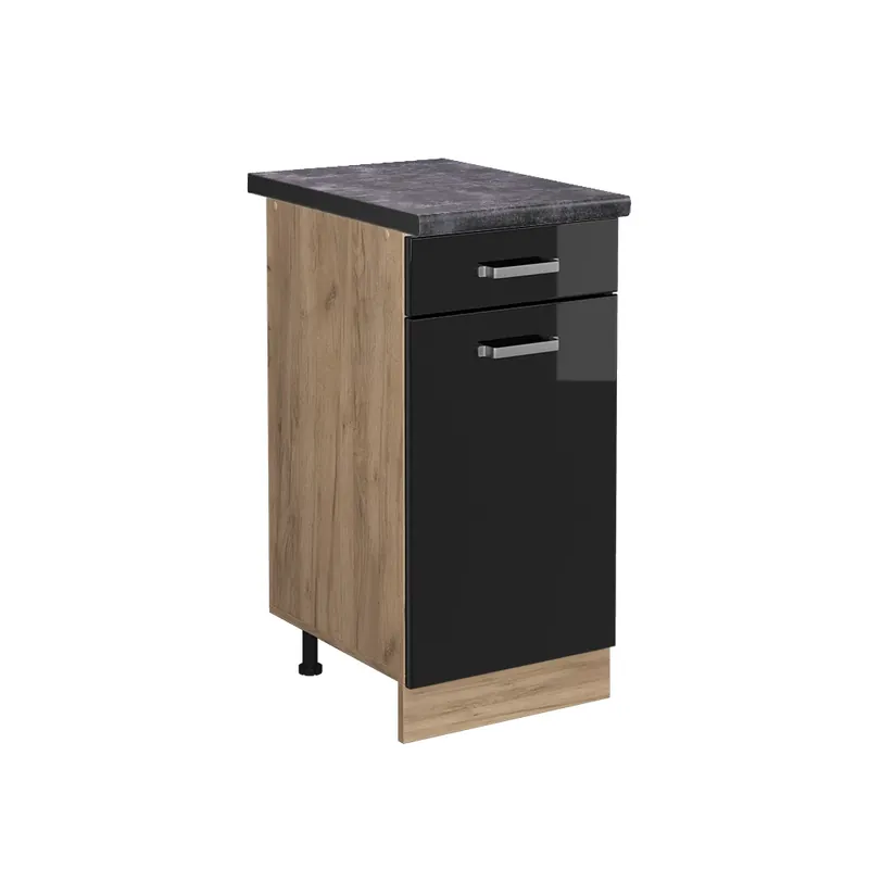 Kup Teď Spodní skříňka kuchyňské linky R-Line Černý vysoký lesk 40 cm , PD Antracit Vicco