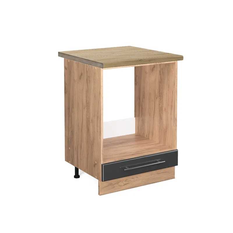 Skříňka na vestavěnou troubu Fame-Line Antracitový vysoký lesk 60 cm , PD Dub Vicco Autentický