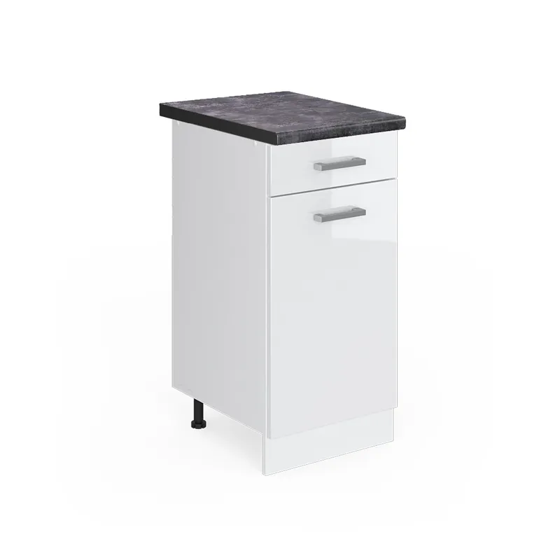 Spodní skříňka kuchyňské linky R-Line Bílá vysoký lesk 40 cm , PD Antracit Vicco Nová Kolekce