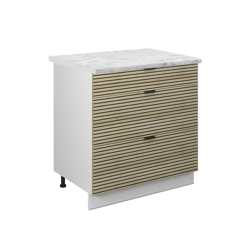 Spodní skříňka kuchyňské linky Fame-Line Dubový panel 80 cm se 3 zásuvkami, PD Mramor Vicco Akce