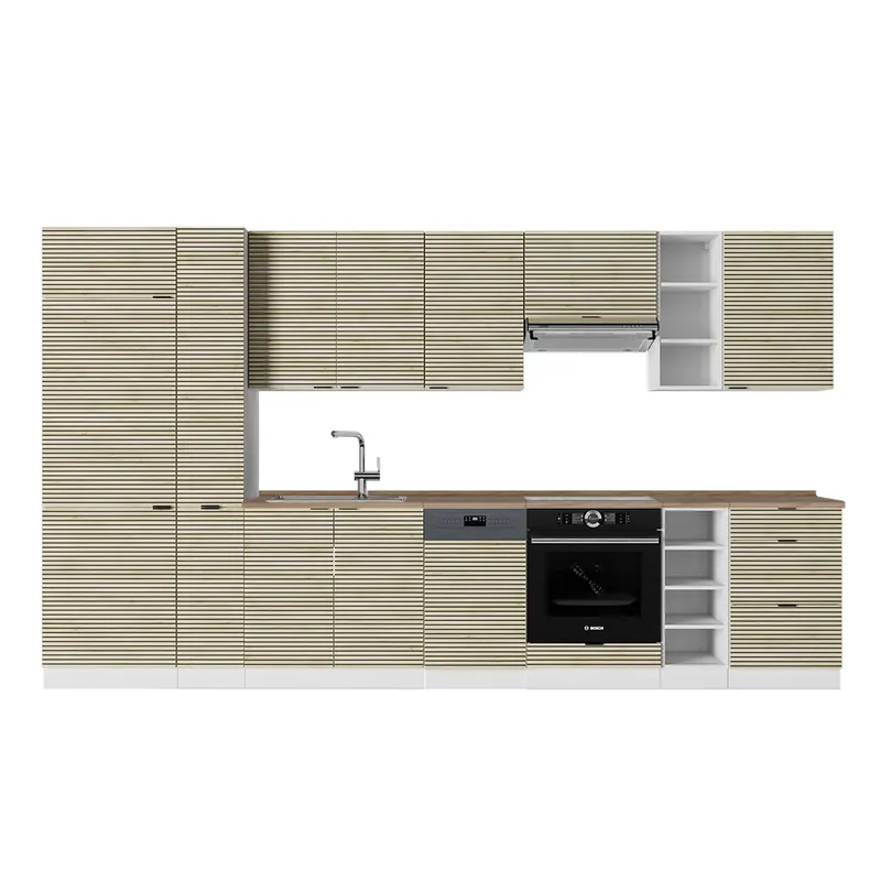 Tovární Cena Kuchyňský kout Fame-Line Dubový panel/bílá 355 cm , PD Dub Vicco