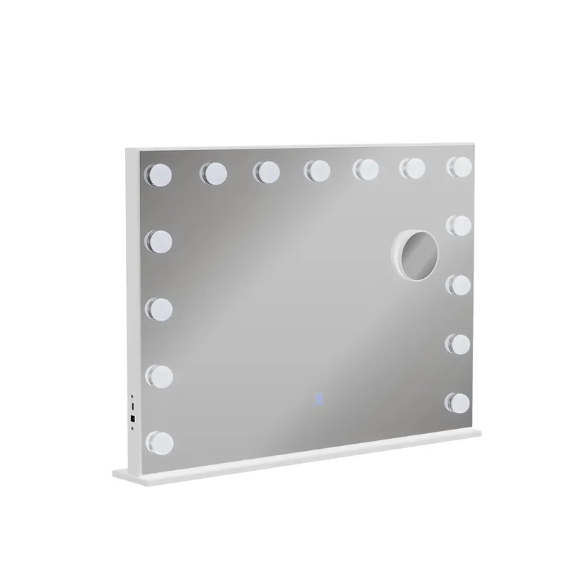 Hit Sezóny Zrcadlo toaletního stolku Greta Bílá 58 x 47 cm s osvětlením LED Vicco