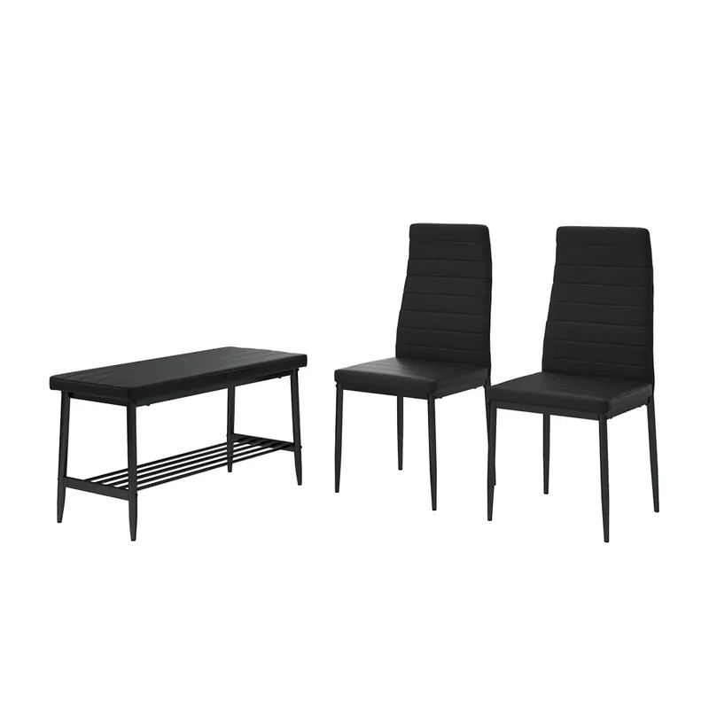 Zlevněný Lavice a židle Grand Černá 85 x 46.5 cm 3dílná sada Vicco