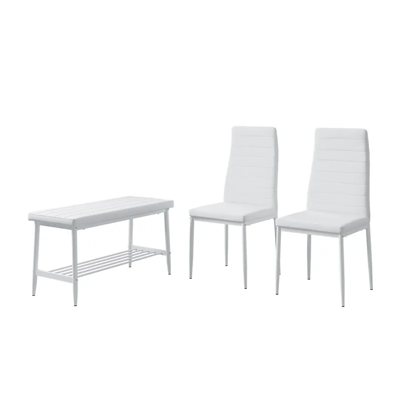 Lavice a židle Grand Bílá 85 x 46.5 cm 3dílná sada Vicco Značkový