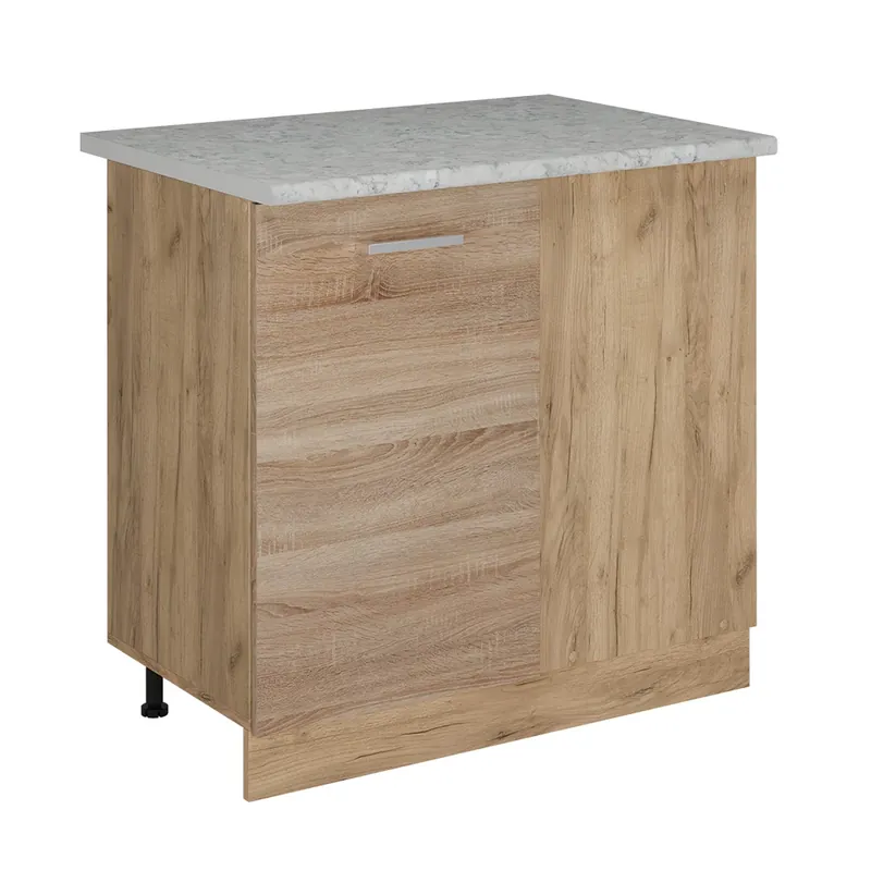 Super Cena Rohová skříňka R-Line Sonoma 86 cm PD Mramor Vicco