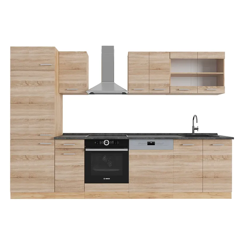 Kuchyňský kout R-Line Dub Sonoma/Goldkraft 300 cm , PD Antracit Vicco Vrácení Zdarma