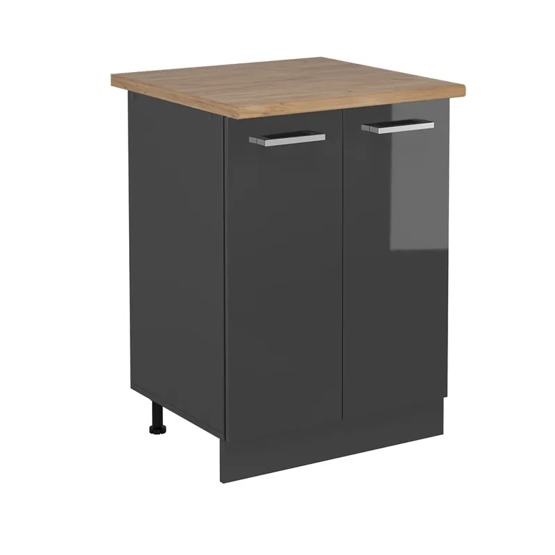 Spodní skříňka kuchyňské linky R-Line Antracitový vysoký lesk 60 cm , PD Dub Vicco Poslední Šance