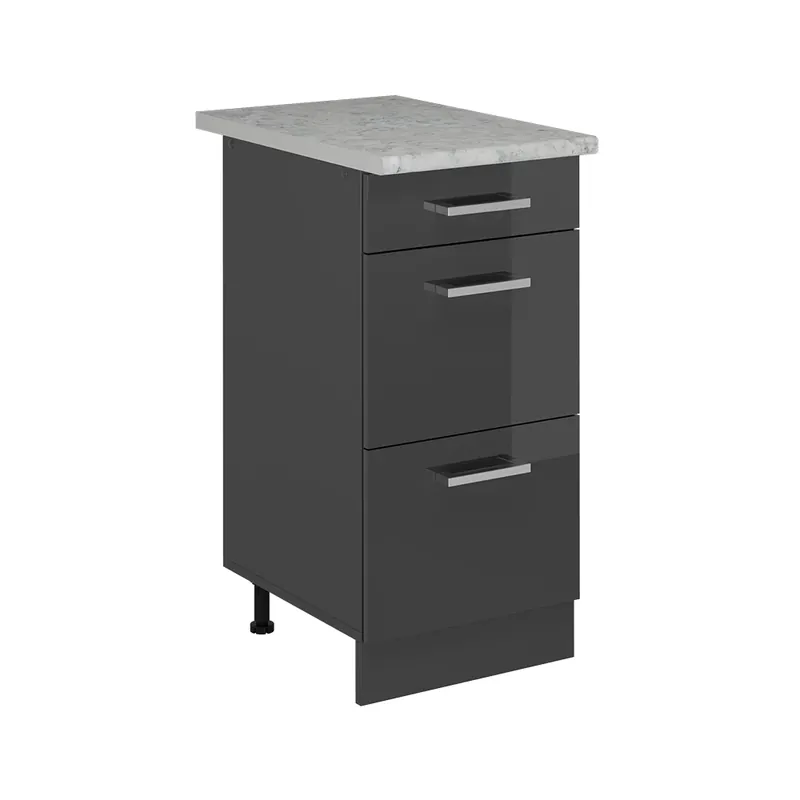 Výhodná Nabídka Spodní skříňka kuchyňské linky R-Line Antracitový vysoký lesk 40 cm PD Mramor Vicco