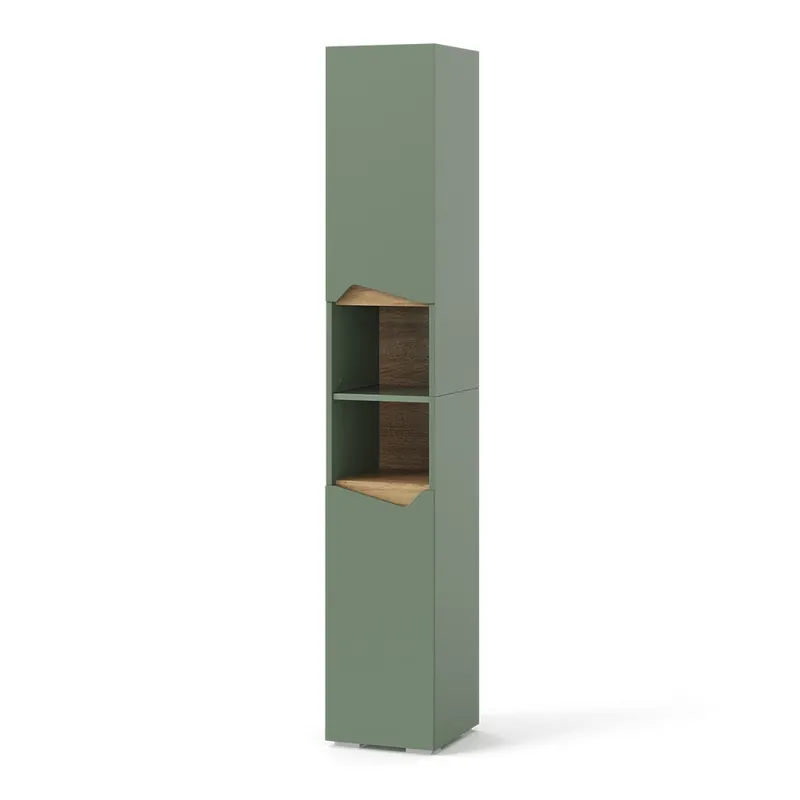 Super Cena Koupelnová skříňka Marelle Zelená/umělecká 30 x 180 cm S dvířky a otevřenými přihrádkami Vicco