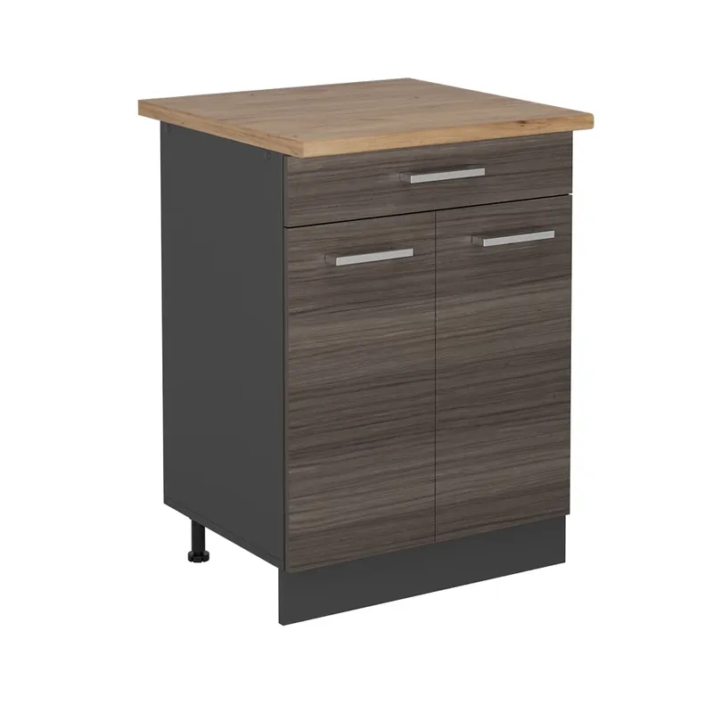 Spodní skříňka kuchyňské linky R-Line Ušlechtilá šedá 60 cm , PD Dub Vicco Oblíbený