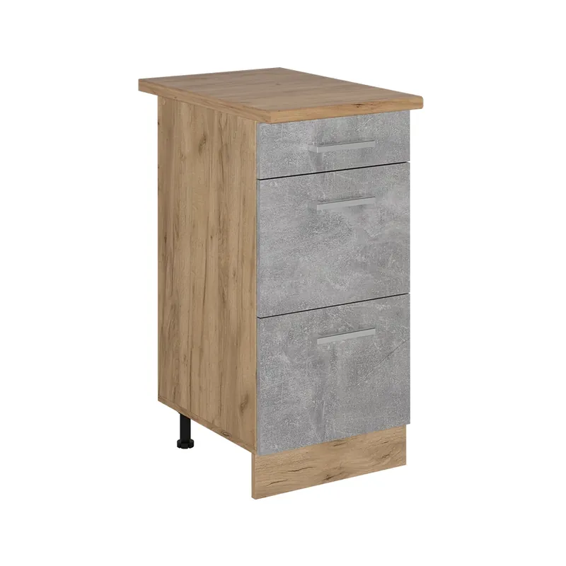 Nejprodávanější Spodní skříňka kuchyňské linky R-Line Beton 40 cm se zásuvkami, PD Dub Vicco