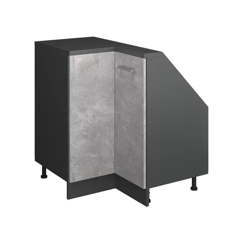 Tovární Cena Šikmá skříň Rohová skříňka Rion Beton/antracit 75.6 x 81.6 cm s 1 dveřmi Vicco