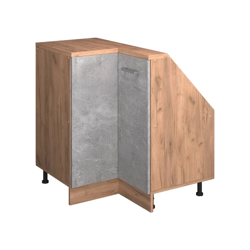 Šikmá skříň Rohová skříňka Rion Beton/zlatý dub 75.6 x 81.6 cm s 1 dveřmi Vicco Pouze Dnes