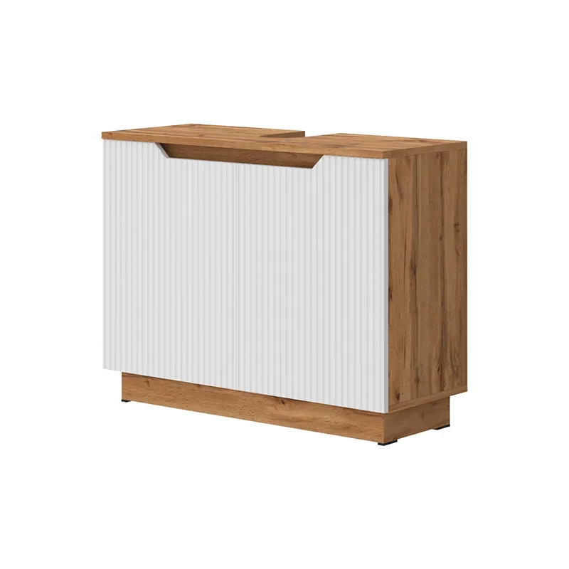 Výprodej Základní skříňka pod umyvadlo Lotta Dub/bílý pruhovaný 79.6 x 62.1 cm se 2 dveřmi Vicco