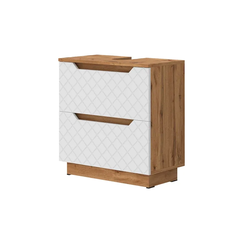Dolní skříňka pod dřez Lotta Dub/bílá se strukturou dlaždic 59.8 x 62.5 cm se 2 zásuvkami Vicco Víkendová Akce