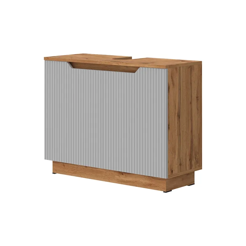 Základní skříňka pod umyvadlo Lotta Dubový/šedý pruhovaný 79.6 x 62.1 cm se 2 dveřmi Vicco Sleva