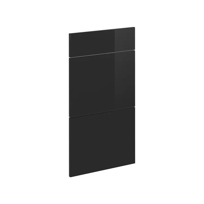 Zlevněný Kuchyňská dvířka R-Line Černý vysoký lesk 39.6 x 70.4 cm nábytková čela pro spodní skříňku se zásuvkami Vicco