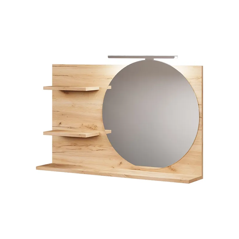 Zrcadlová police Avena Dub 80 x 50 cm se 3 otevřenými přihrádkami Vicco Akce