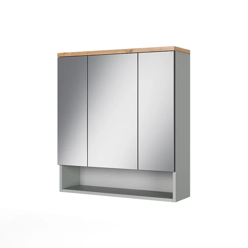 Nejprodávanější Koupelnová zrcadlová skříňka Eden Grey/Artisan 70 x 77.5 cm se 3 zrcadlovými dvířky Vicco