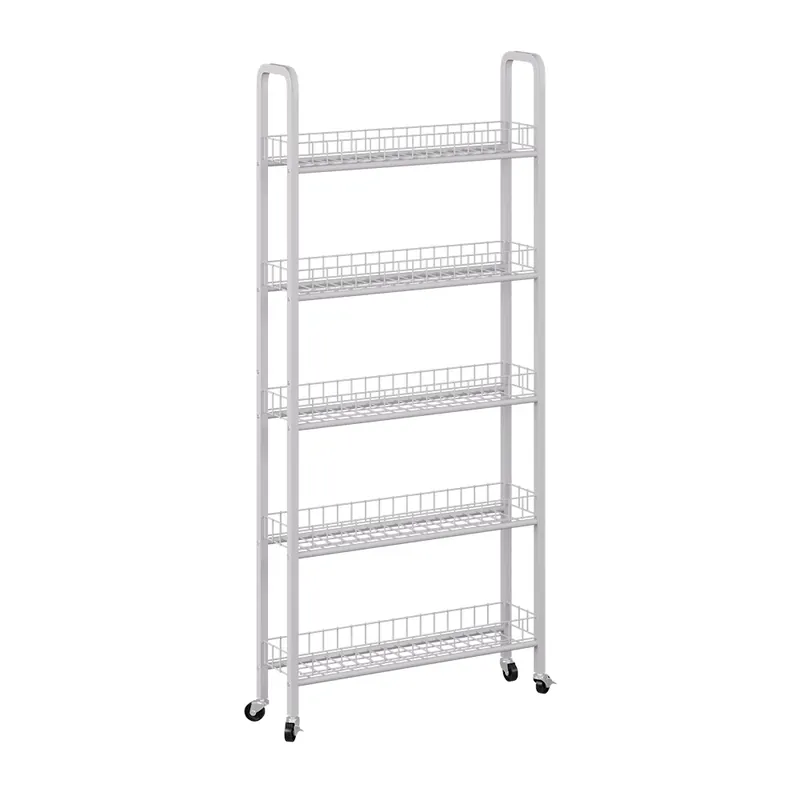 Nejlepší Volba Mobilní podstavec Rolivo Bílá 58 x 15 cm s 5 přihrádkami Vicco