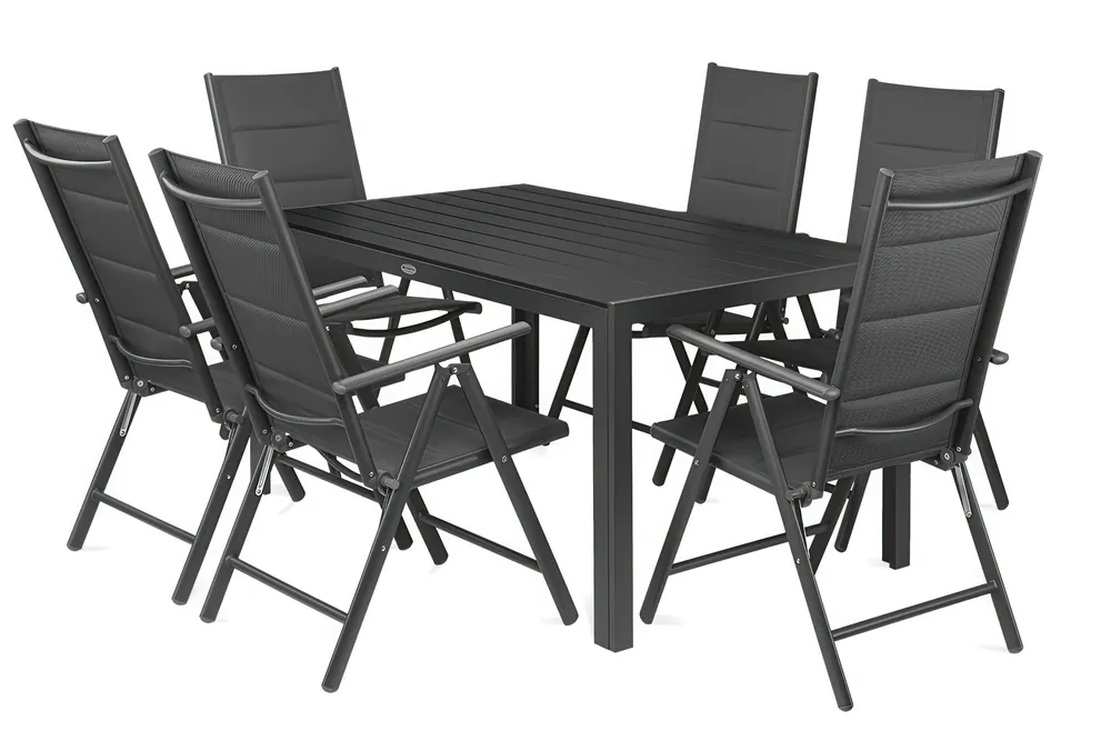 Akční Cena Hliníkový zahradní set Bjørkka Sydney Black pro 6 osob