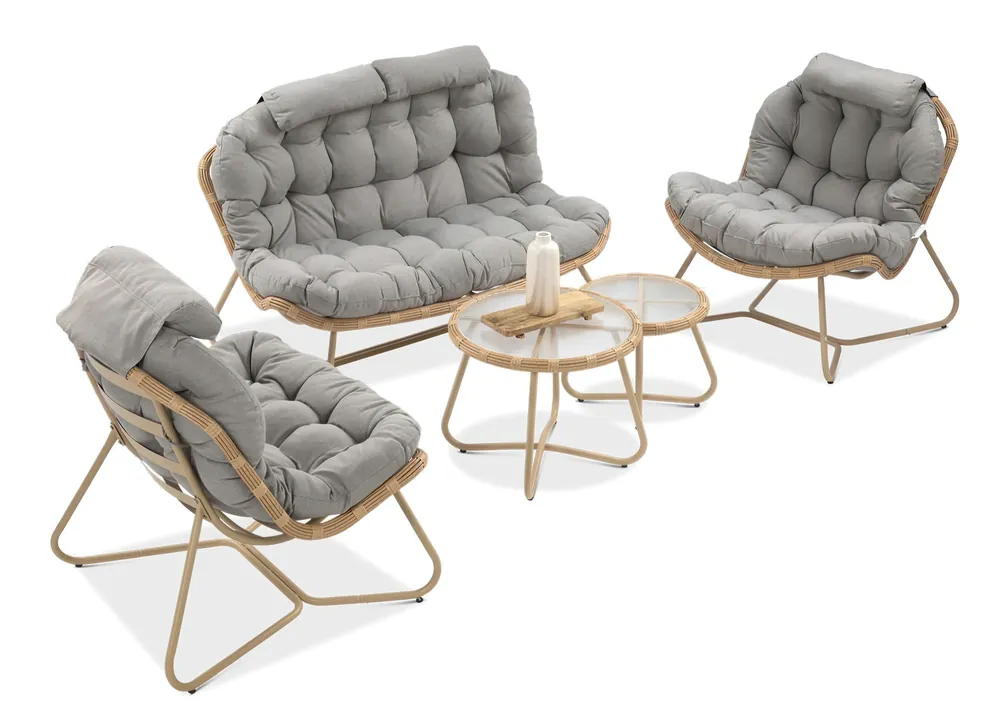 Zahradní sestava Bjørkka RODOS CAFFE Natural/Grey Vrácení Zdarma