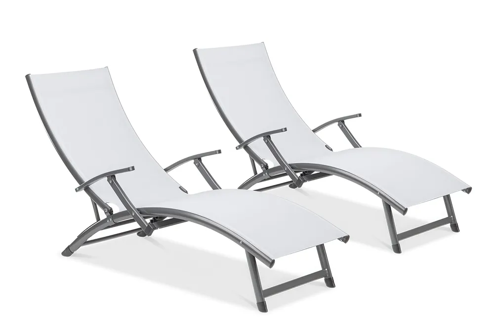 Odeslání Ihned Sada 2 hliníkových lehátek Bjørkka RELAX Grey