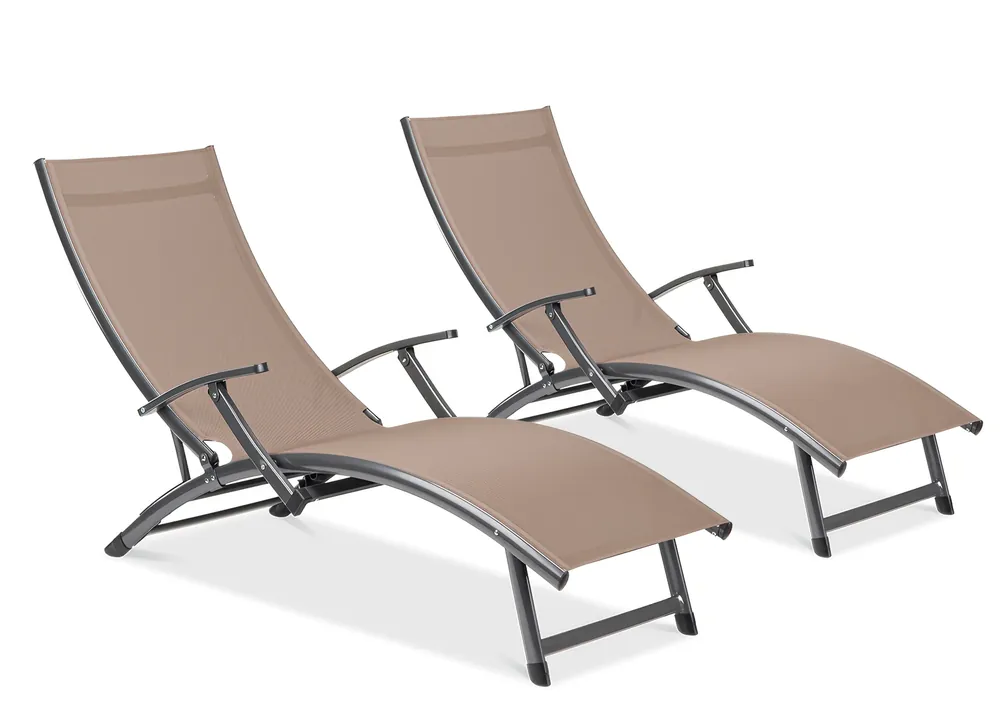 Sada 2 hliníkových lehátek Bjørkka RELAX Taupe Sezónní Sleva