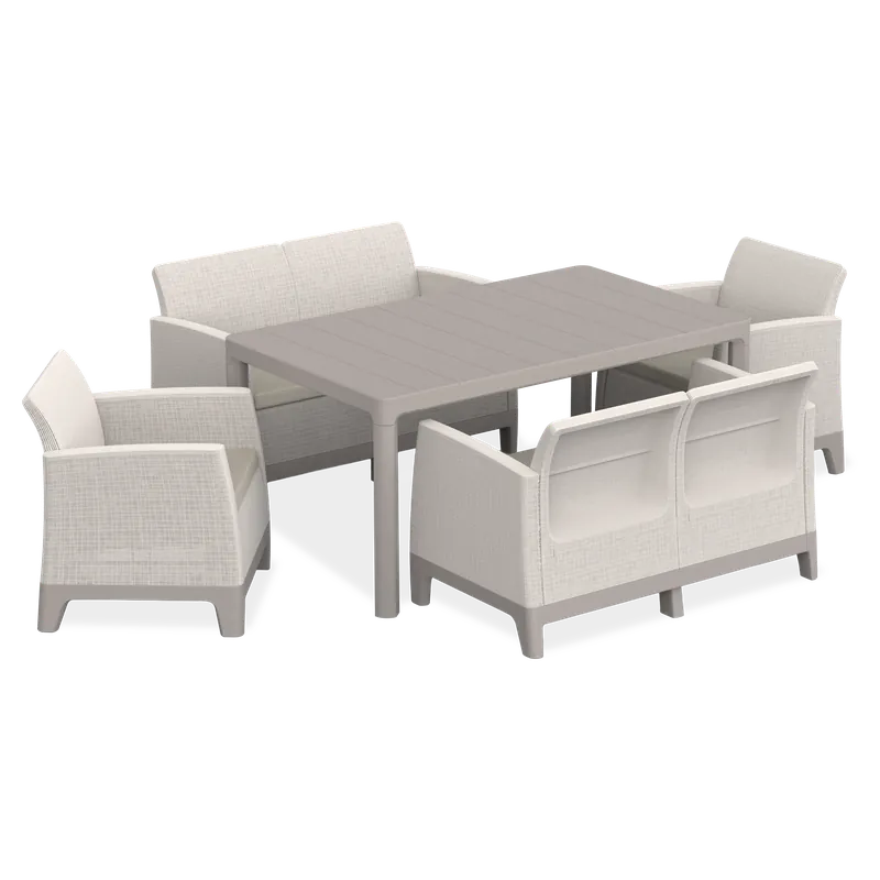 Víkendová Akce Zahradní sestava SCANDI DINING FIESTA Pebble Grey-Soft Beige / Oat - Keter
