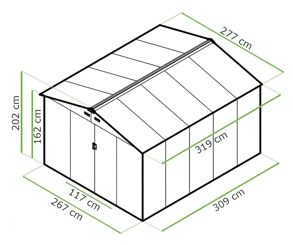 Nízká Cena Kovový domek Hardmaister HUDSON 277x319 cm Dub hnědý